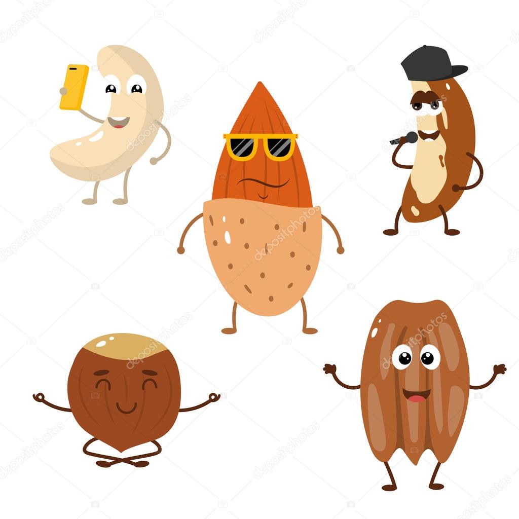 Set of funny characters from nuts.