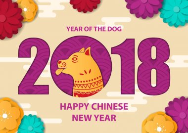 Çin yeni yılı 2018, poster resmi rakamlar ile olan