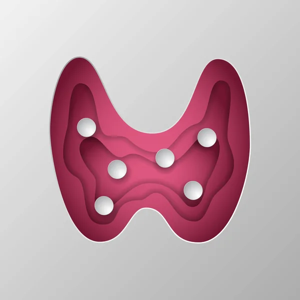 Silueta rosa de tiroides tallada en papel . — Archivo Imágenes Vectoriales
