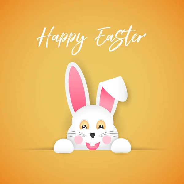Le lapin de Pâques regarde par le trou . — Image vectorielle