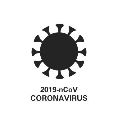 Beyaz arkaplanda basit izole edilmiş Coronavirus simgesi. Coronavirus 2019-ncov 'un Çin' de ve tüm dünyada dağıtımı. Salgın tehdidi.