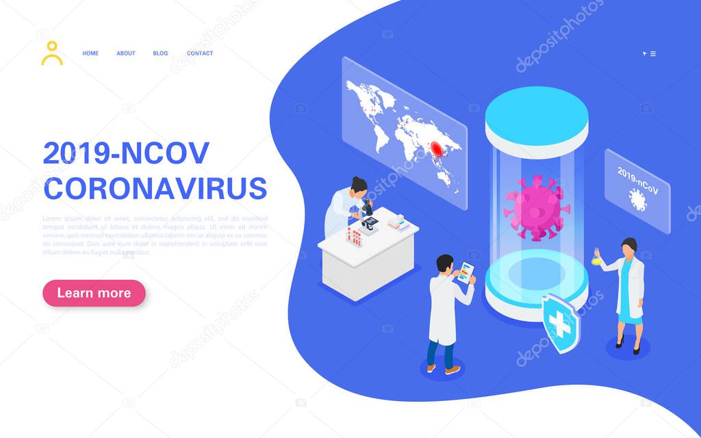 Coronavirus Vaccine Development 2019-nCoV concept banner. Coronavirus outbreak in China and spread around the world. Pandemic threat.