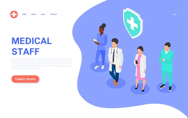 Medische team web banner. Begrip gezondheidszorg en medisch onderwijs. — Stockvector