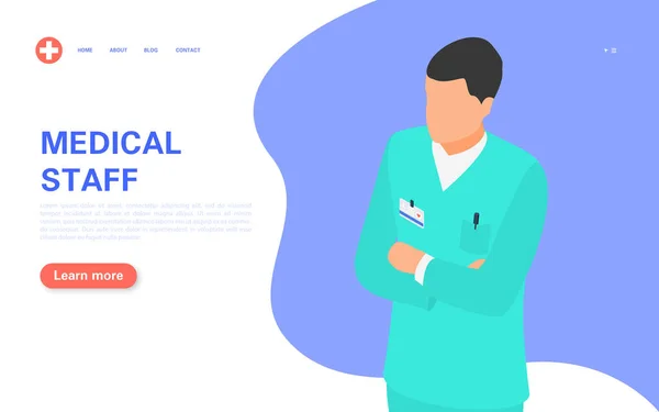 Banner web del personal médico. Concepto de salud y educación médica . — Archivo Imágenes Vectoriales