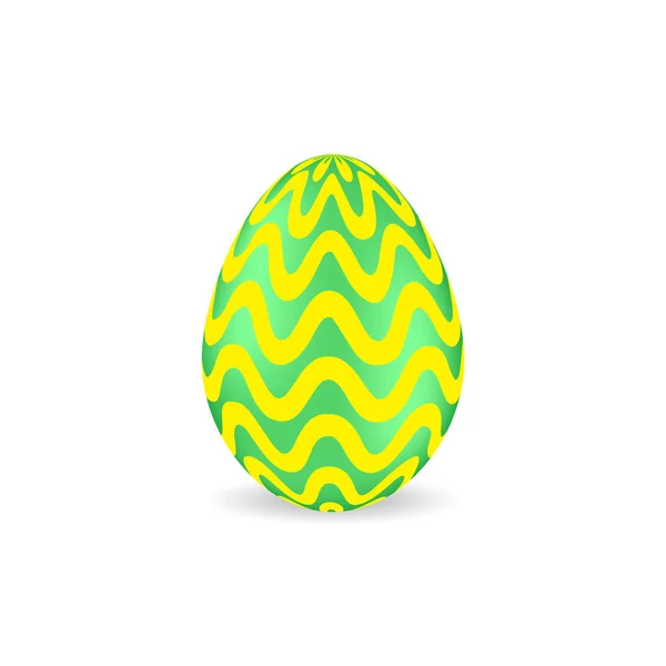 Isolated colorful easter egg with geometric ornament on a white background 4. — Vetor de Stock