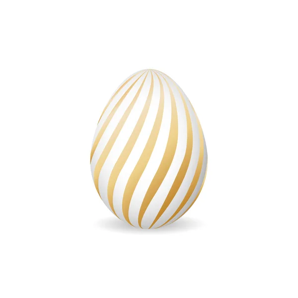 Isolated modern easter egg with geometric golden ornament on a white background 4. — Vetor de Stock