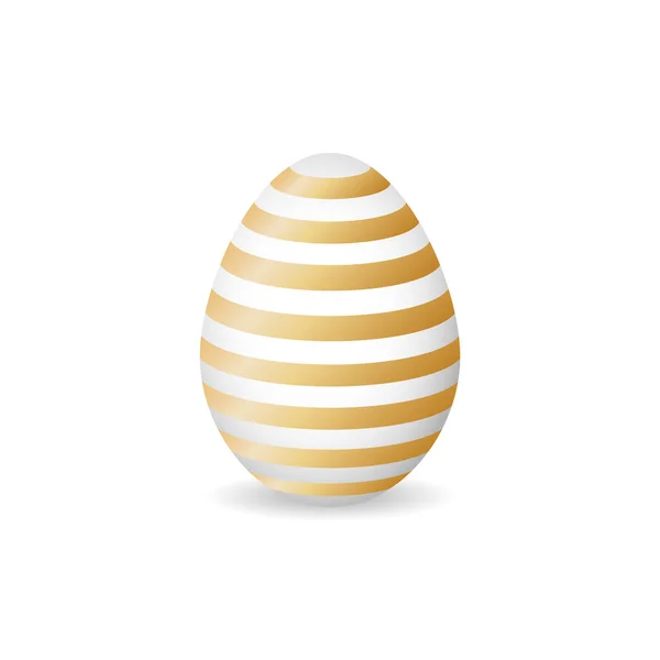 Isolated modern easter egg with geometric golden ornament on a white background 2. — Vetor de Stock