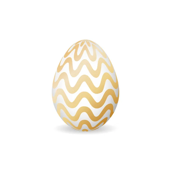 Isolated modern easter egg with geometric golden ornament on a white background 1. — Image vectorielle