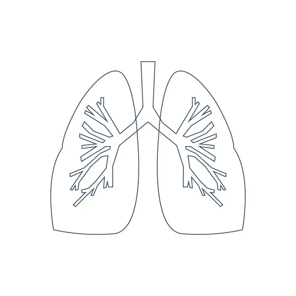 Isolated lung icon on a white background. — Stockvector