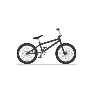 BMX bisiklet düz izole edilmiş beyaz arkaplan simgesi.