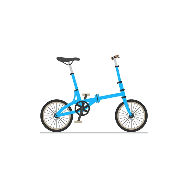 Plegable bicicleta compacta. Icono plano aislado sobre fondo blanco . — Vector de stock