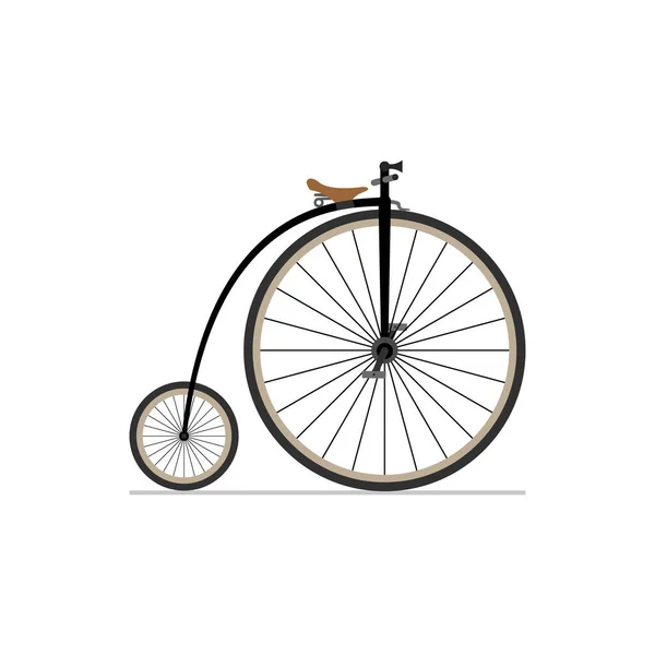 Penny Farthing bicicleta plana ícone isolado no fundo branco . — Vetor de Stock