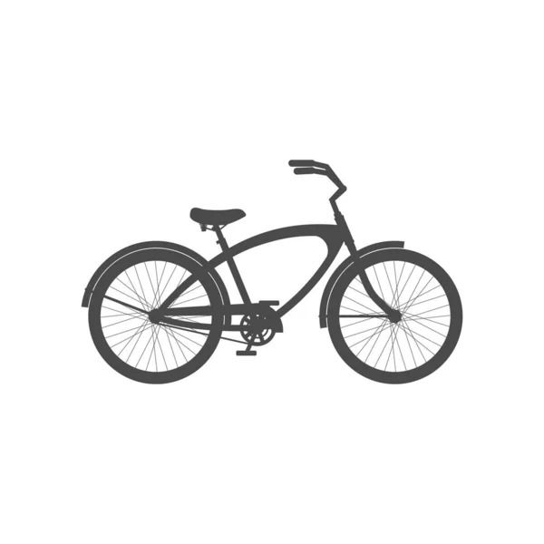 Bicicleta de cruzador masculino ícone simples isolado no fundo branco . — Vetor de Stock