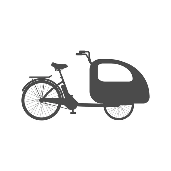 Απλό απομονωμένο εικονίδιο ποδηλάτου για τη μεταφορά παιδιών σε λευκό φόντο. — Διανυσματικό Αρχείο