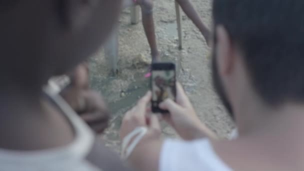 Bavaro Dominikanska Republiken Januari 2018 Lokal Dominikansk Med Barn Och — Stockvideo