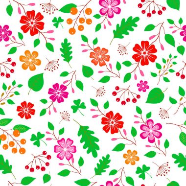 Renkli yaz çiçek deseni