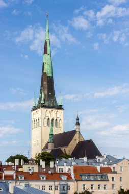Doğal yaz güzel hava manzarası Panoraması Old Town, Tallinn, Estonya