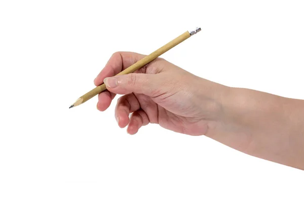 A mão está escrevendo com um lápis — Fotografia de Stock