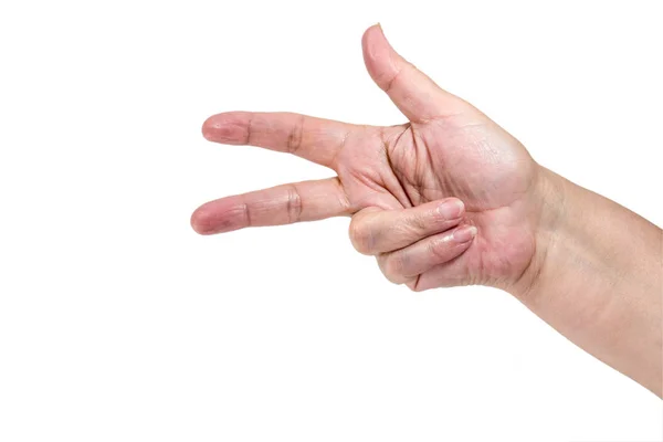 Рука жест - три — стокове фото
