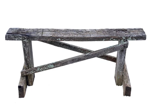 Old wooden bench on a white background — Stock Photo, Image