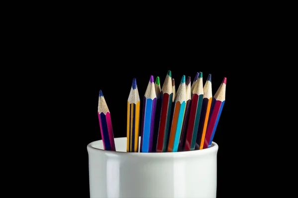 Los lápices de colores son de vidrio visible —  Fotos de Stock