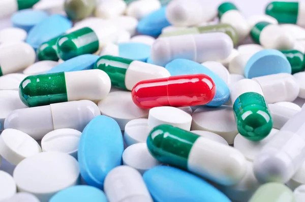 Plenty of Colorful Pills and Capsules — Stock Photo, Image