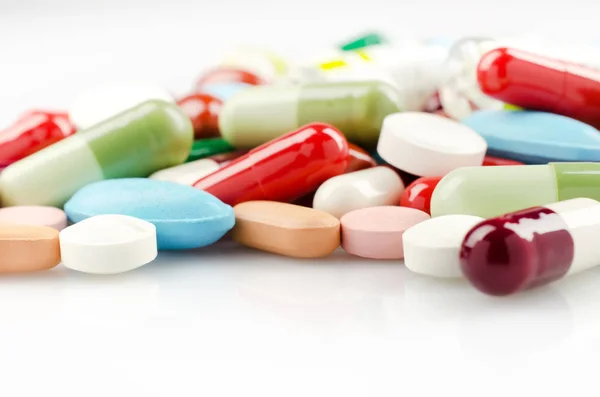 Multicolored Pills and Capsules — Stock Photo, Image