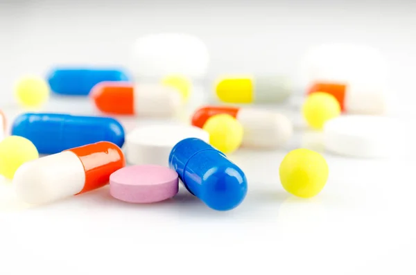 Multicolored Pills and Capsules — Stock Photo, Image