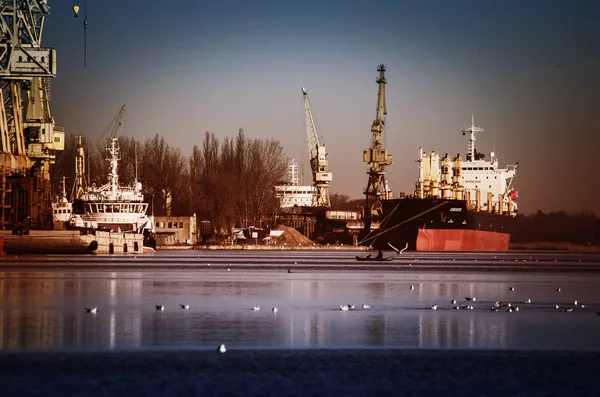 Szczecin. Port rzeczny — Zdjęcie stockowe