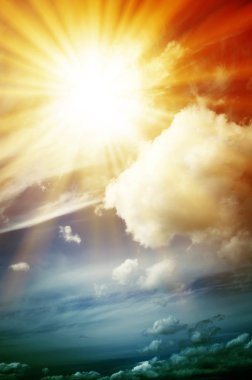 Harika çok renkli gökyüzü