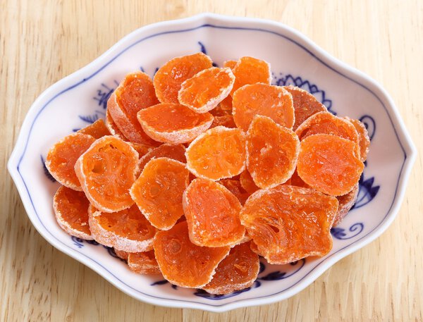 Dried, candied fruits.