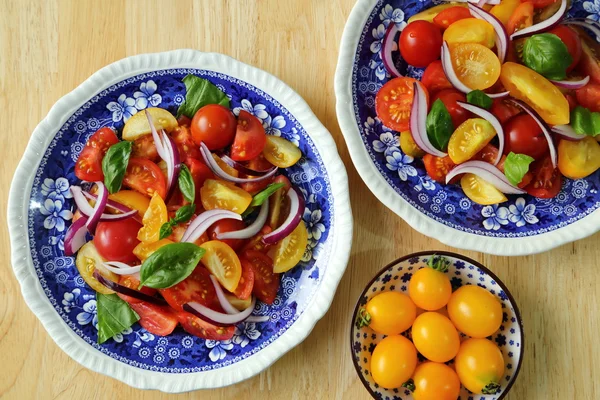 Kleurrijke tomatensalade. — Stockfoto