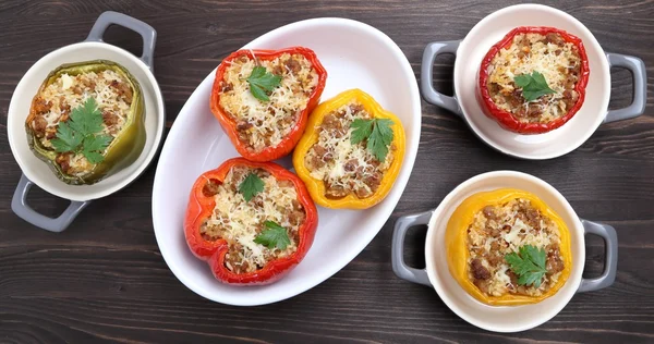 Stuffed colorful paprika. — Stock Photo, Image