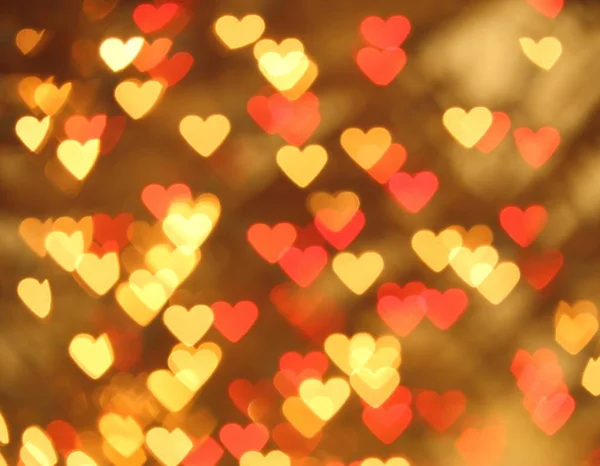 Bokeh Blurred Background Colored Lights Shape Heart — Stock Photo, Image