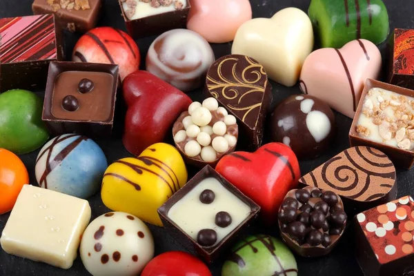 Surtido Confitería Dulce Con Bombones Chocolate Pralinés — Foto de Stock