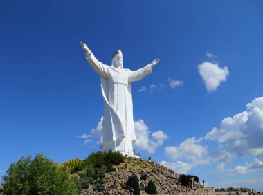 Swiebodzin, Lubuskie, Polonya, 15 Temmuz 2017. Dünyadaki en büyük Hz. İsa figürü Swiebodzin, Polonya 'da yer almaktadır..