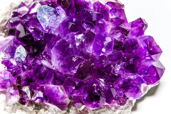 Macro-opname van kristallen van paarse Amethist — Stockfoto