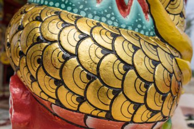 Tay Çince ejderha sanat tapınak tapınak içinde yakın çekim