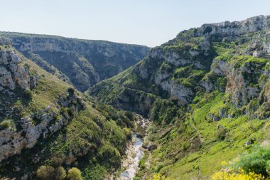 Güzel yeşil çim Vadisi çayır rock dağ ve renkli