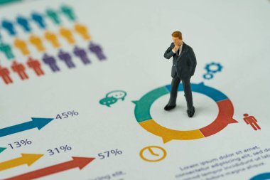 minyatür insanlar işadamı düşünme ve st olarak iş kavramı