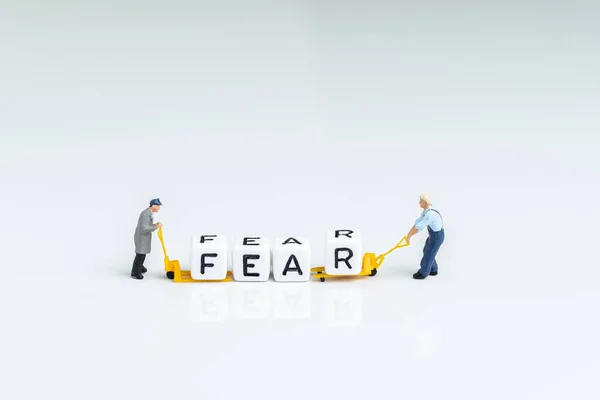 Rädsla och girighet för investeringar, finansiell risk eller rädsla för kriser — Stockfoto