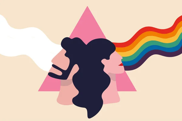 Lgbt Trots Regenboog Gelijkheid Zelfbevestiging Van Lesbische Homo Biseksuele Transgender — Stockvector