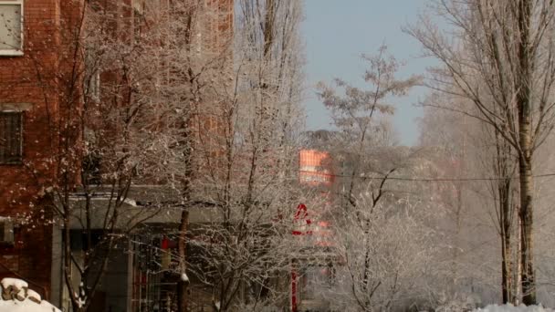 冬季城镇家园分行 — 图库视频影像