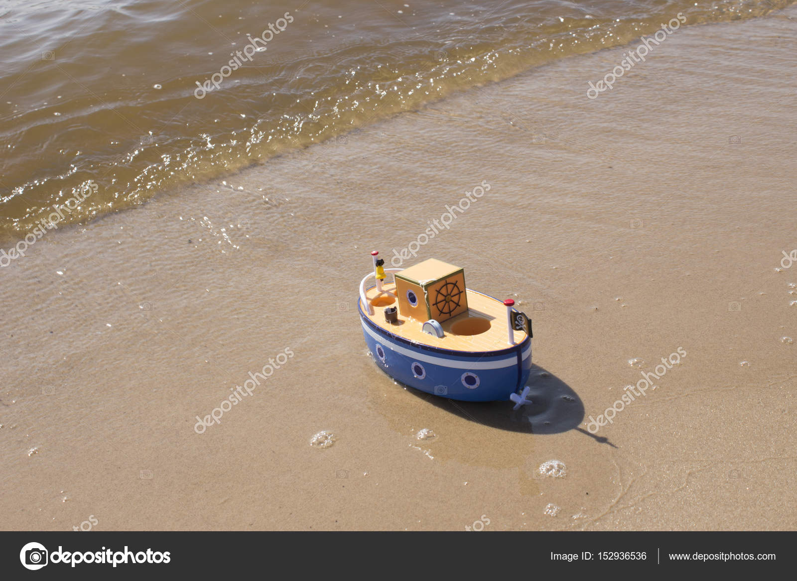 toy ship in water