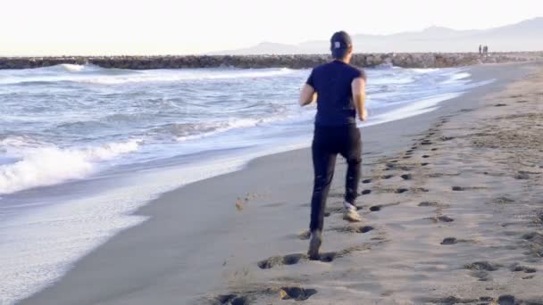 Man op het strand — Stockvideo