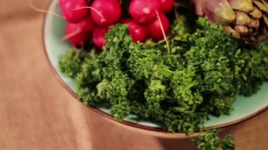 Çeşitli sebze görünümü döndürme