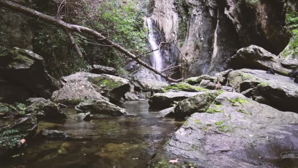 Agua que fluye a través de rocas — Vídeos de Stock