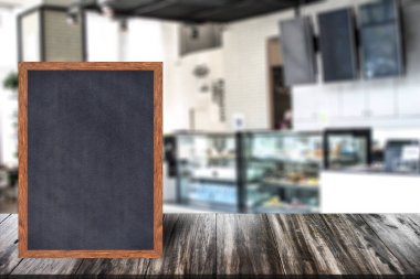 Kara tahta ahşap çerçeve blackboard işareti menü.