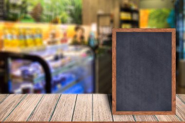 Kara tahta ahşap çerçeve blackboard işareti menü ahşap tablo.