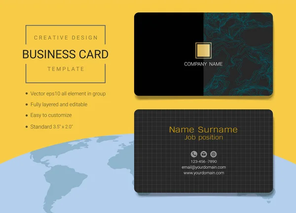 Δημιουργική Επαγγελματική Κάρτα Όνομα Πρότυπο Κάρτας Απλό Ύφος Επίσης Μοντέρνα — Διανυσματικό Αρχείο